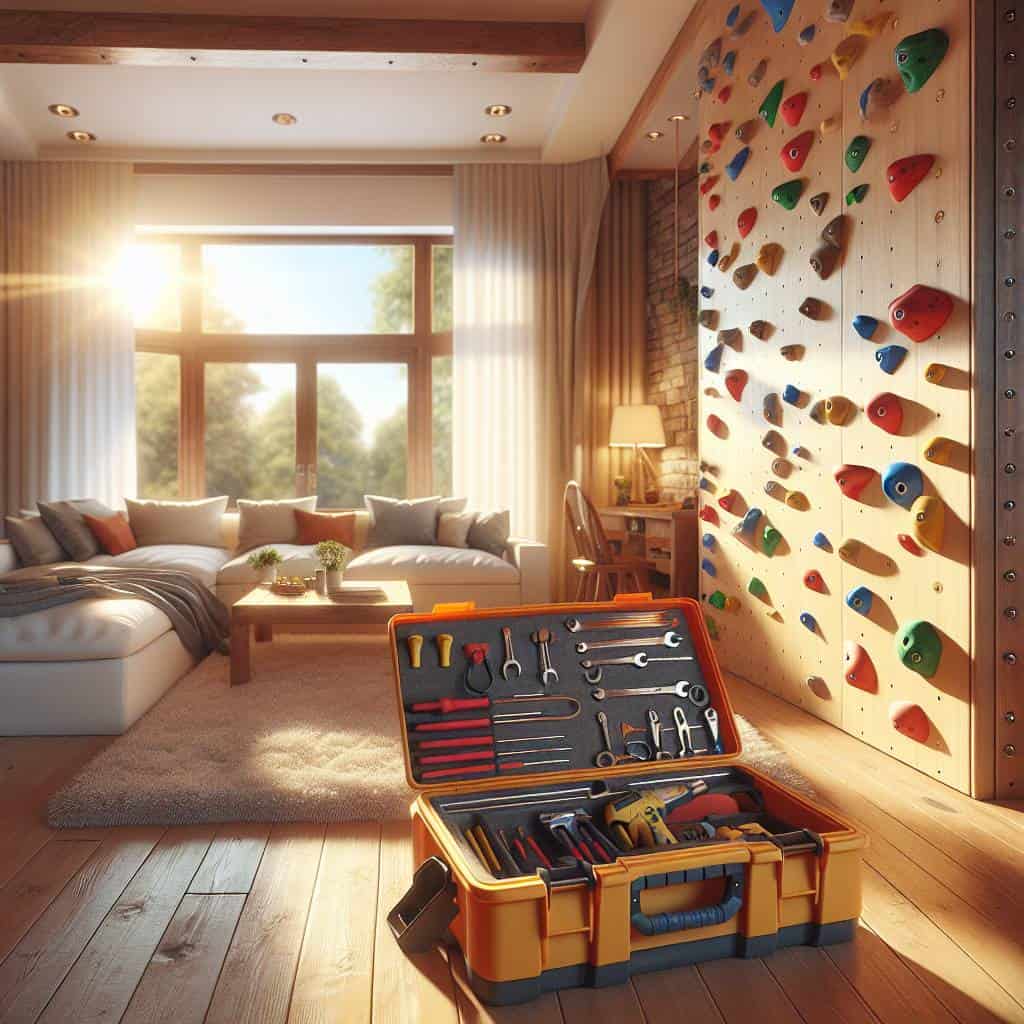 Building a home climbing wall for kids.