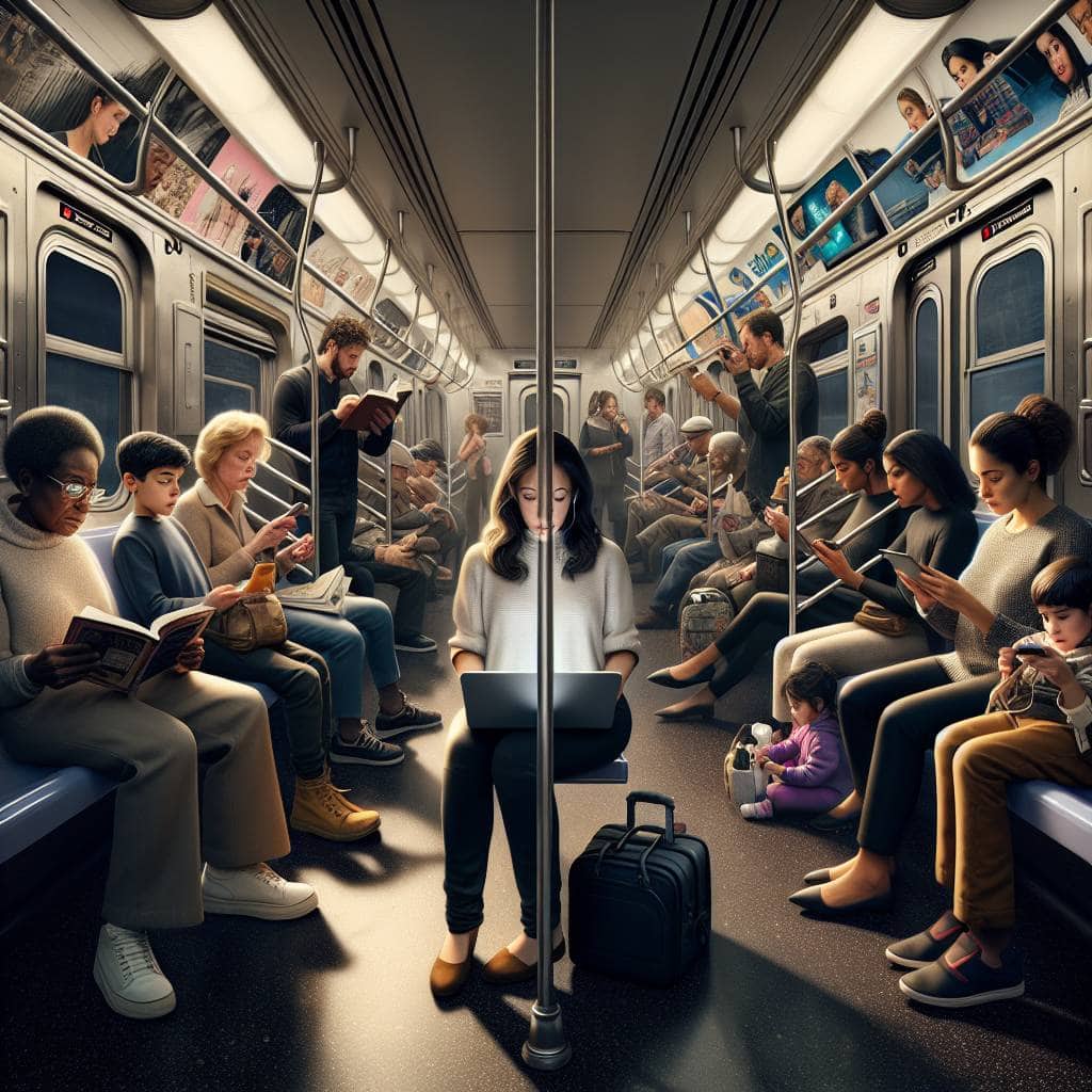 Enhance Your Privacy: Discover the Best Screen Protectors Today 2 Privacy screen protectors on subway laptop.