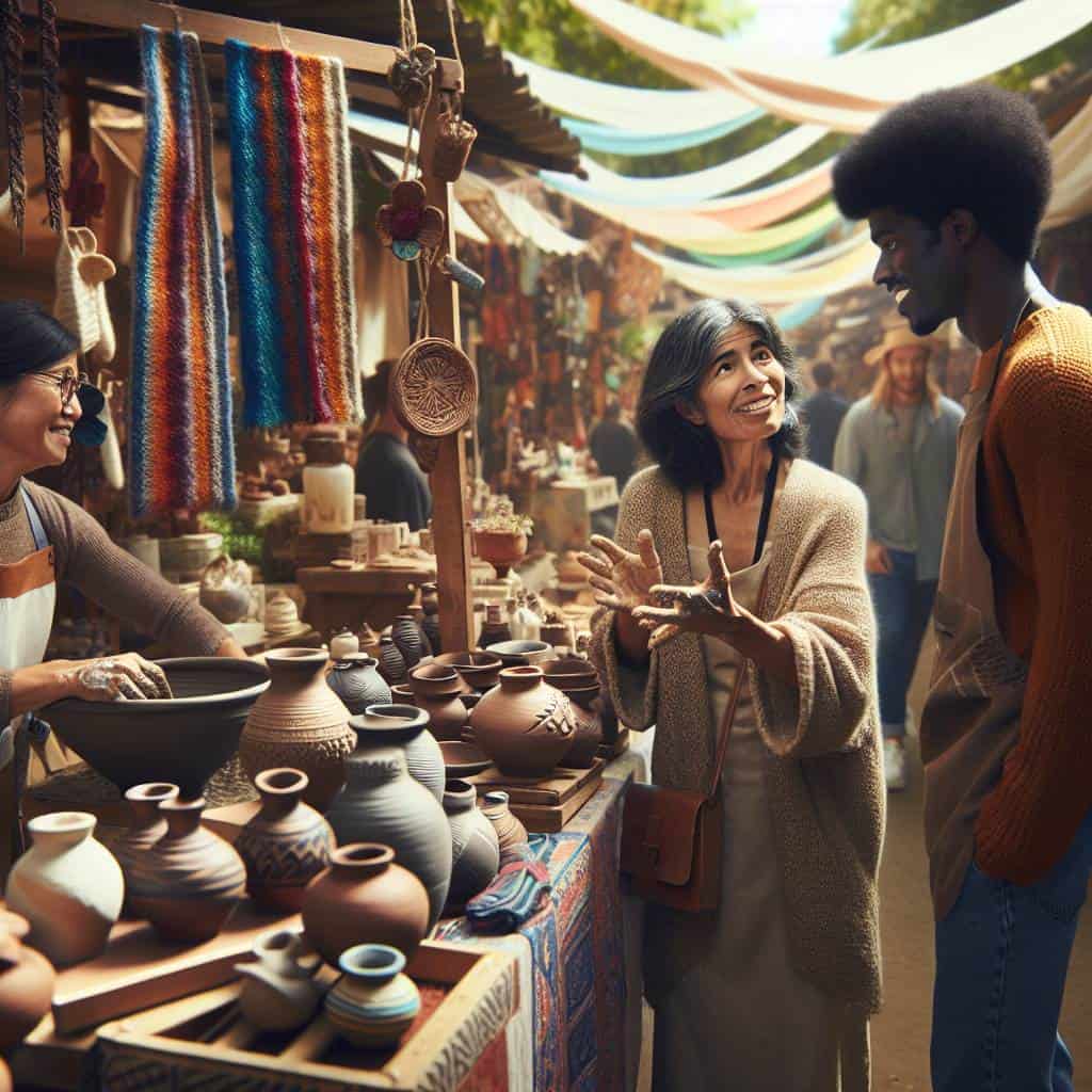 Empower Your Community: The Joy of Supporting Local Artisans 2 Supporting local artisans at bustling fair.