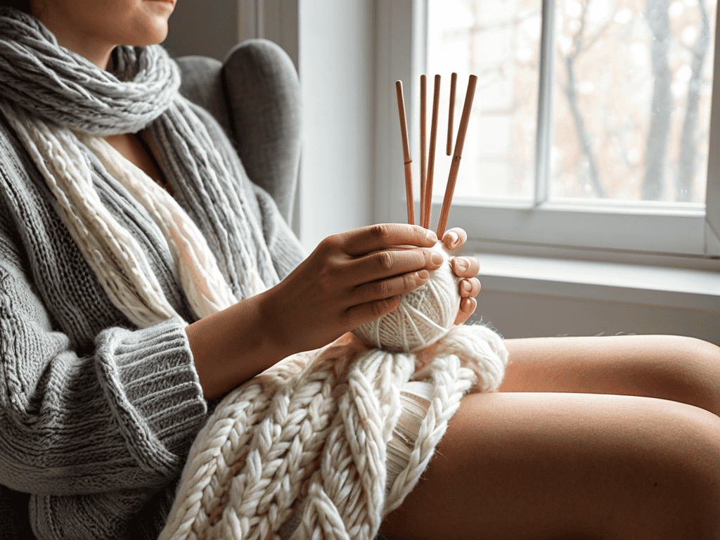 The Ultimate Beginner's Guide on How to Start Knitting 6 Knitting scarf with wisdom